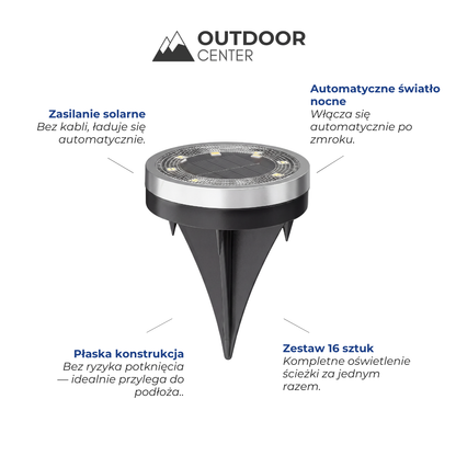 Solarna Lampa Naziemna – Oświetlenie Ścieżek LED – Automatyczne Nocne Światło