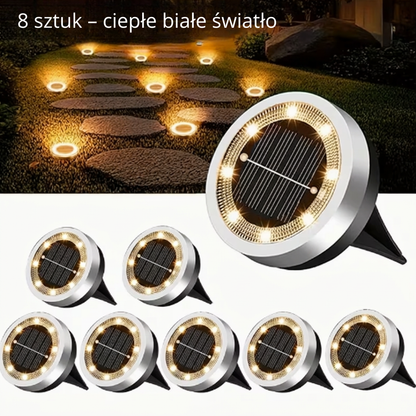 Solarna Lampa Naziemna – Oświetlenie Ścieżek LED – Automatyczne Nocne Światło