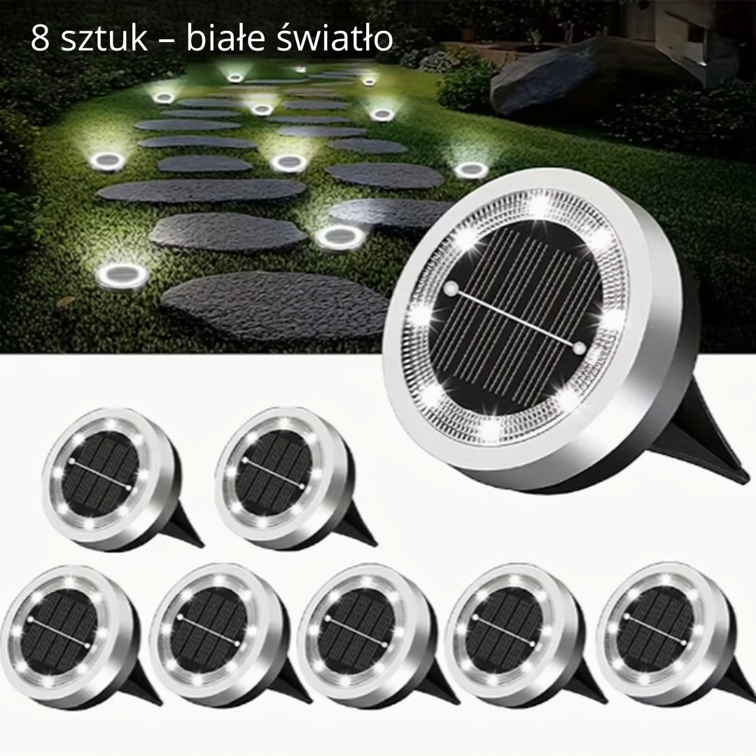 Solarna Lampa Naziemna – Oświetlenie Ścieżek LED – Automatyczne Nocne Światło