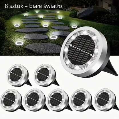 Solarna Lampa Naziemna – Oświetlenie Ścieżek LED – Automatyczne Nocne Światło