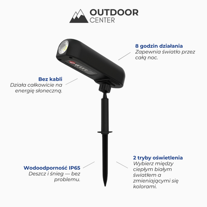 Solarna Lampa Ogrodowa – Reflektor LED – Wodoodporna IP65