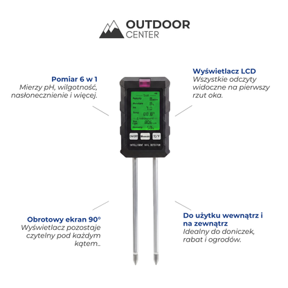 Tester Gleby 6-w-1 – pH Wilgotność Temperatura – Wyświetlacz LCD