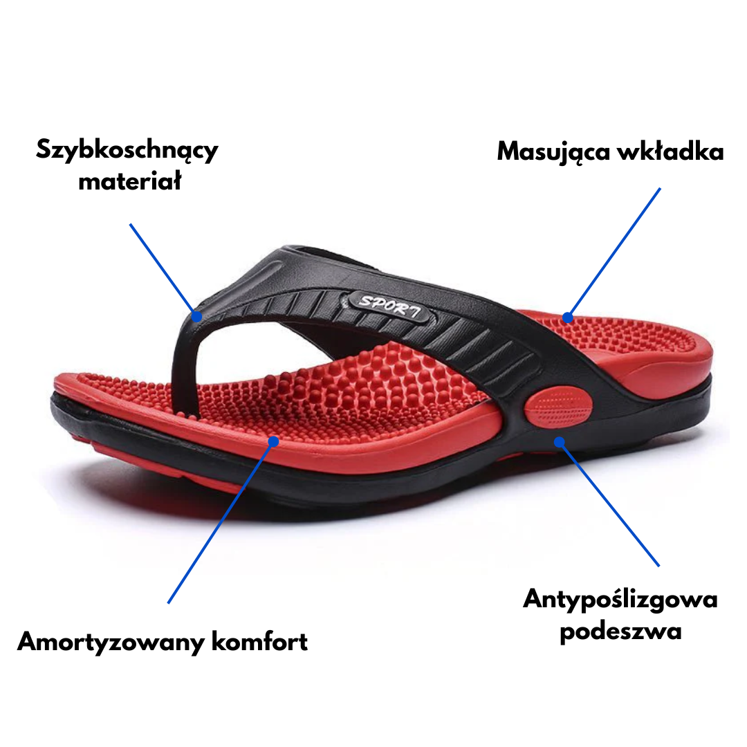 Męskie klapki z efektem masażu – antypoślizgowe – szybkoschnące