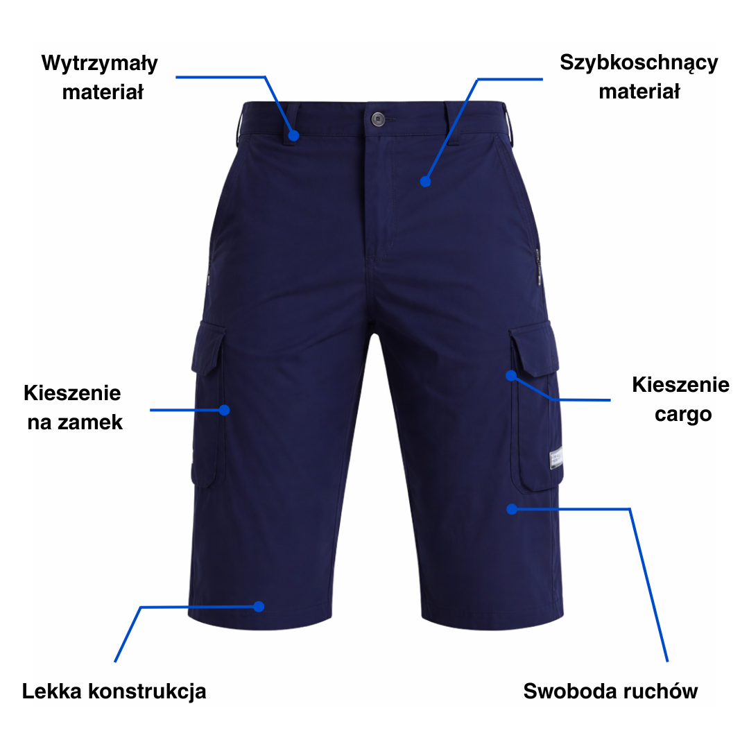 Męskie Szorty Cargo – Lekkie, Szybkoschnące Szorty Outdoor- 3 Pak