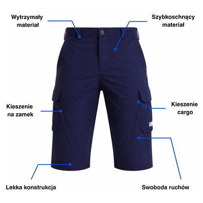 Męskie Szorty Cargo – Lekkie, Szybkoschnące Szorty Outdoor- 3 Pak