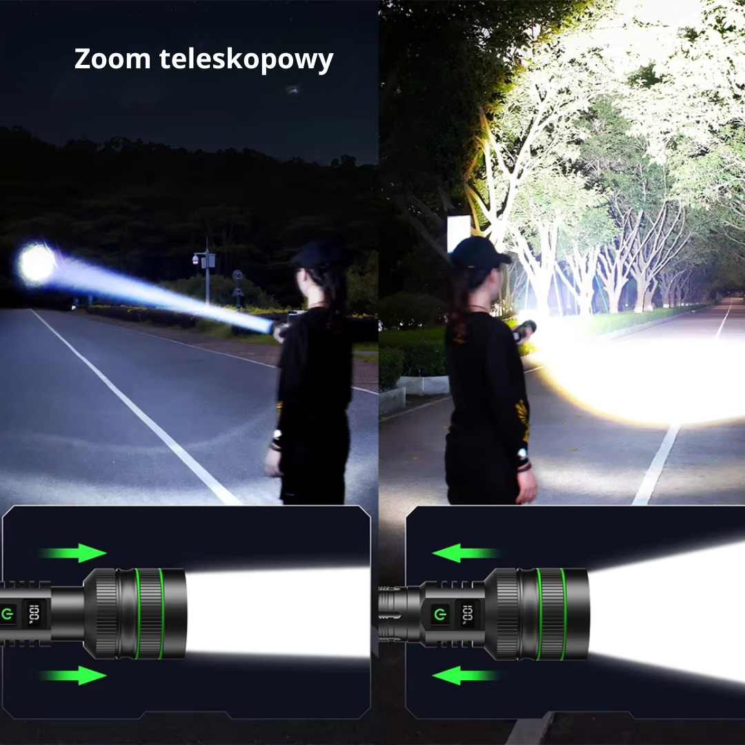 Latarka LED – Zoom do 3 km – Ekstremalnie jasna