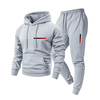 Męski komplet sportowy – Bluza z kapturem i spodnie – Stylowy i wygodny