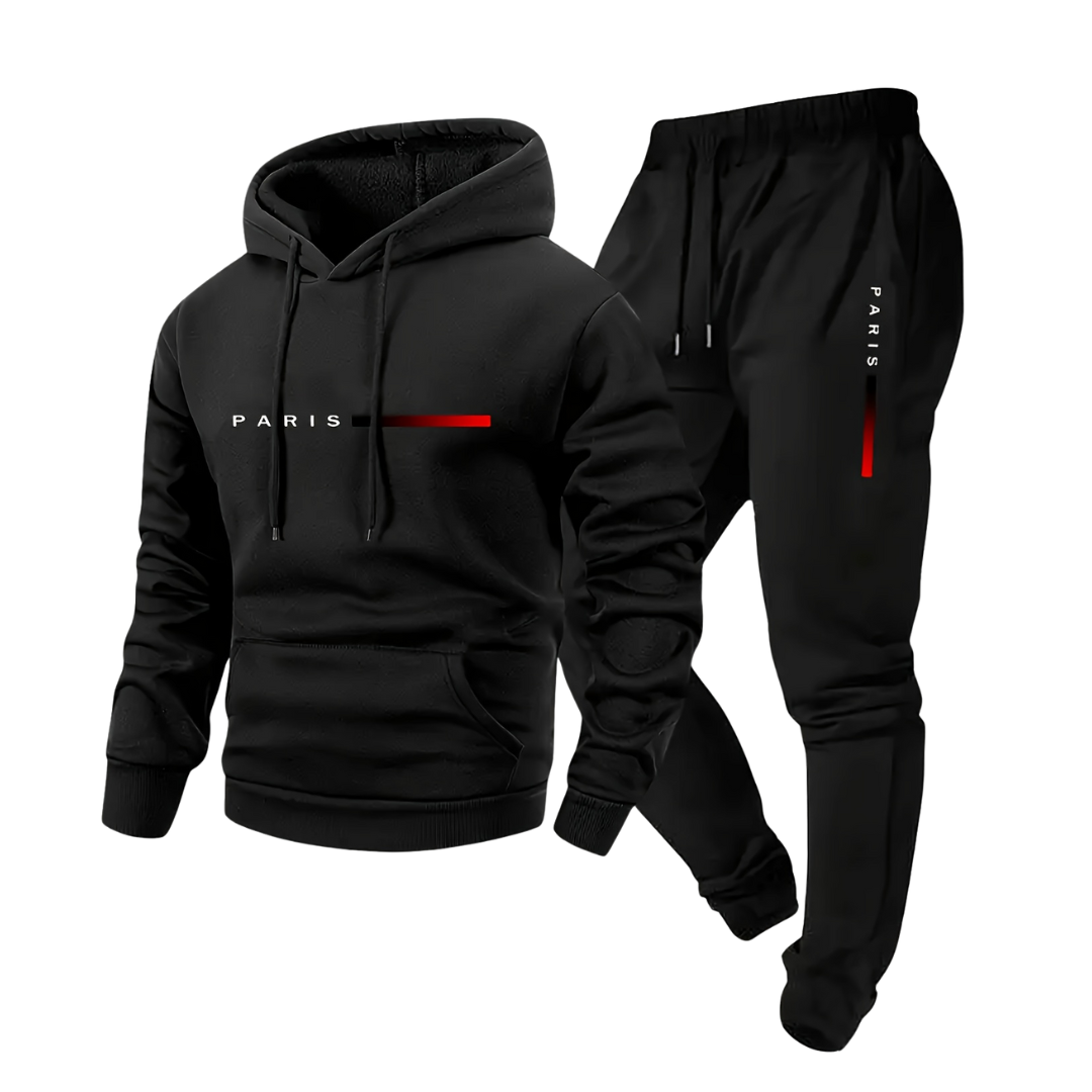 Męski komplet sportowy – Bluza z kapturem i spodnie – Stylowy i wygodny