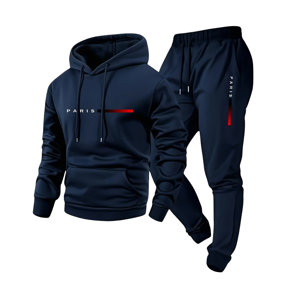 Męski komplet sportowy – Bluza z kapturem i spodnie – Stylowy i wygodny
