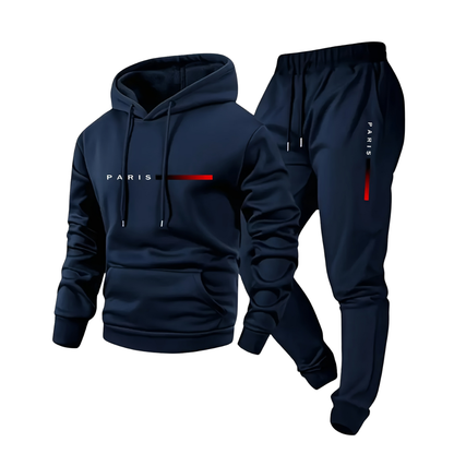 Męski komplet sportowy – Bluza z kapturem i spodnie – Stylowy i wygodny