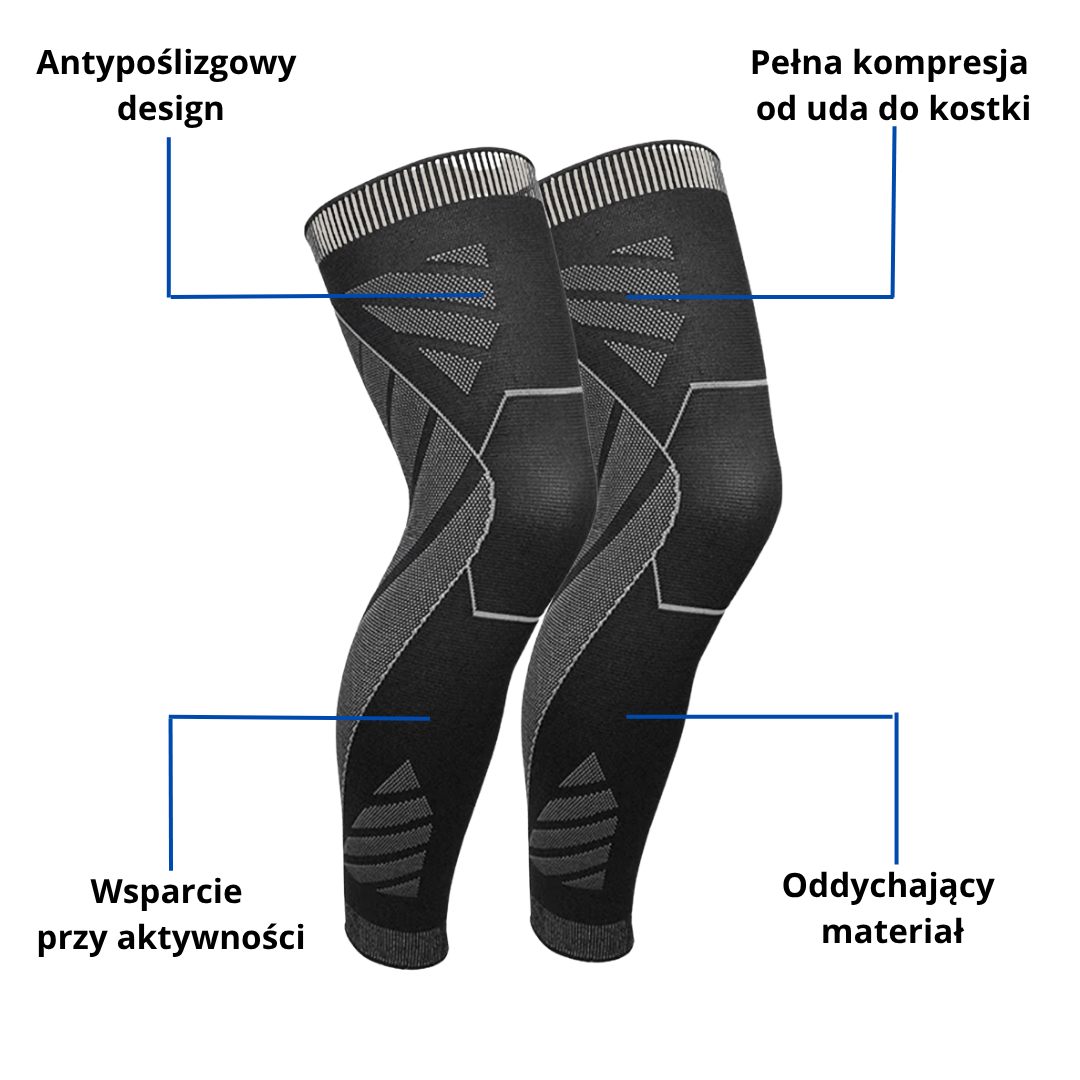 Opaska kompresyjna na nogi – pełna długość – wsparcie i komfort