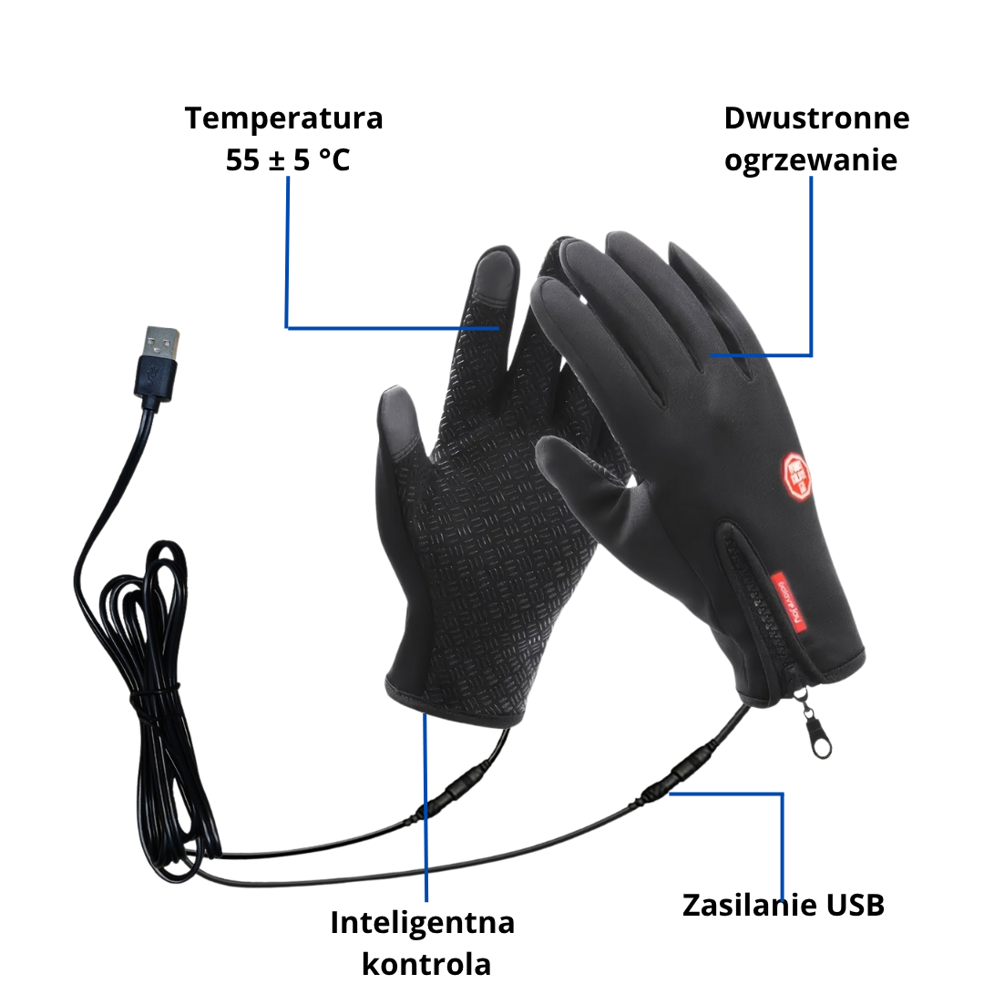 Rękawice Grzewcze USB – 3 Poziomy Ogrzewania – Dwustronne Grzanie