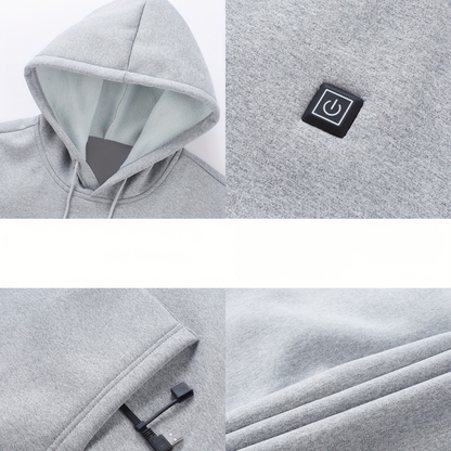 Bluza z Kapturem Męska Ogrzewana – 7 Elementów Grzewczych – Jesień/Zima