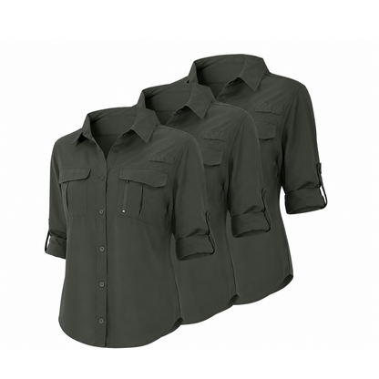 Damska koszula outdoor do wędrówek – oddychająca – szybkoschnąca- 3 Pak