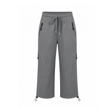 Damskie Outdoorowe Spodnie Capri – Oddychające i Elastyczne Spodnie Trekkingowe z Kieszeniami na Zamek