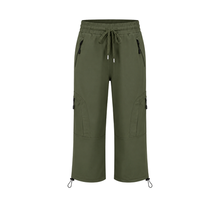 Damskie Outdoorowe Spodnie Capri – Oddychające i Elastyczne Spodnie Trekkingowe z Kieszeniami na Zamek