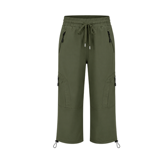 Damskie Outdoorowe Spodnie Capri – Oddychające i Elastyczne Spodnie Trekkingowe z Kieszeniami na Zamek