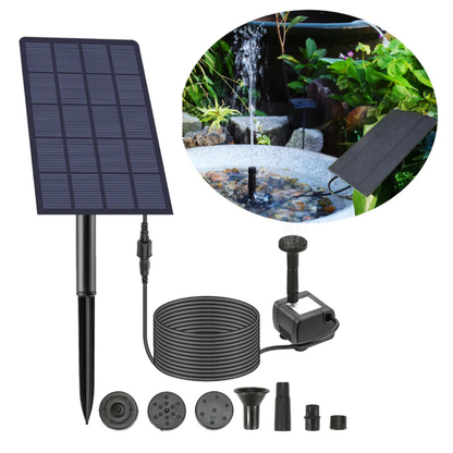 Solarny Zestaw Fontanny – 6-w-1 Pompa do Oczka – Bezprzewodowy