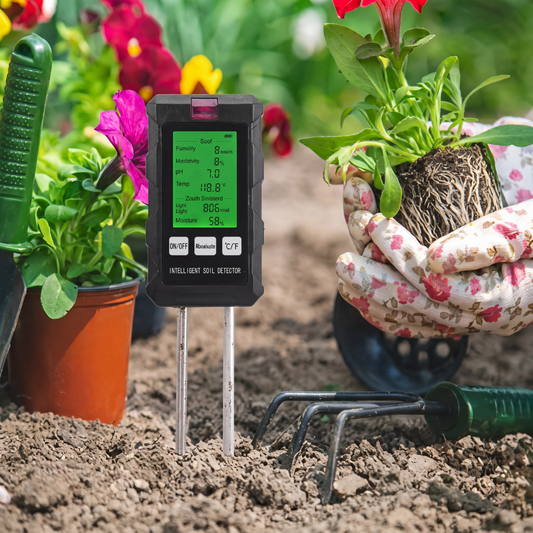 Tester Gleby 6-w-1 – pH Wilgotność Temperatura – Wyświetlacz LCD