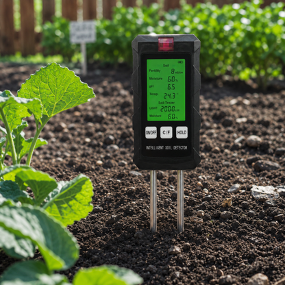Tester Gleby 6-w-1 – pH Wilgotność Temperatura – Wyświetlacz LCD