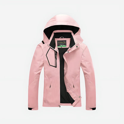 Kurtka Softshell – Damska Wodoodporna – Z Kapturem
