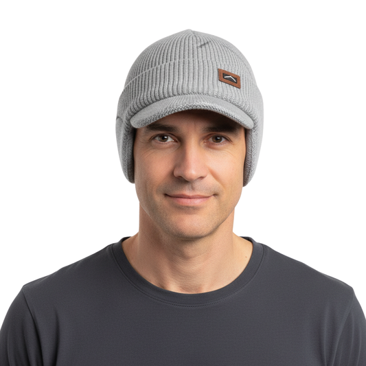 Zimowa czapka dzianinowa z daszkiem i nausznikami – Ciepła i funkcjonalna