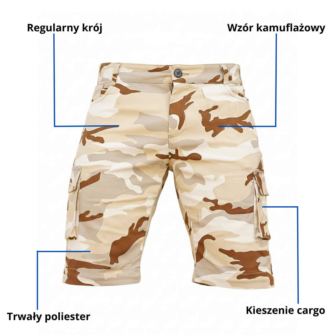 Męskie spodenki cargo w kamuflażu – Casual & Outdoor – Na aktywne dni