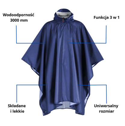 Ponczo przeciwdeszczowe – wodoodporne – do kempingu i outdooru
