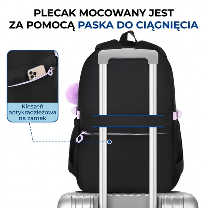 Plecak szkolny dla dziewczyny - z kokardą - na laptopa 15,6"