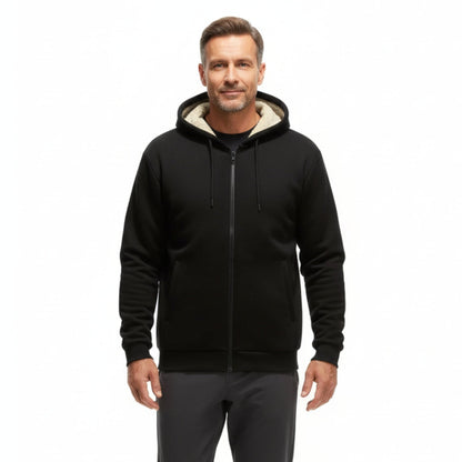 Męska Bluza – Polar Ocieplany – Zamek Kaptur