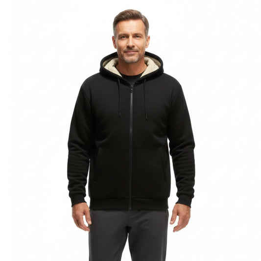 Męska Bluza – Polar Ocieplany – Zamek Kaptur