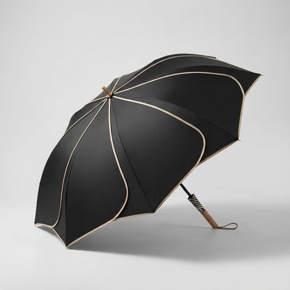 Parasol damski - Kwiatowy kształt czaszy - Drewniana rączka
