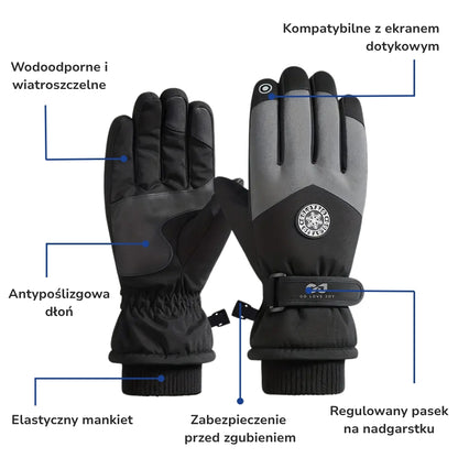 Rękawiczki Zimowe – Wodoodporne Ciepłe – Dotykowe Outdoor