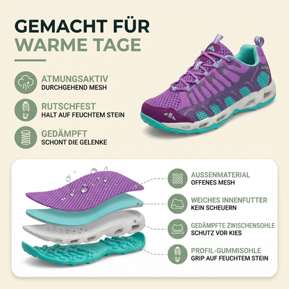 Letnie buty trekkingowe damskie z przewiewną siateczką
