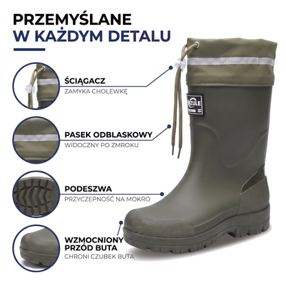 Wodoodporne kalosze męskie z półwysoką cholewką