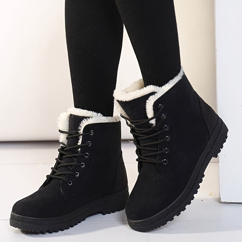 Buty zimowe damskie ocieplane, sznurowane