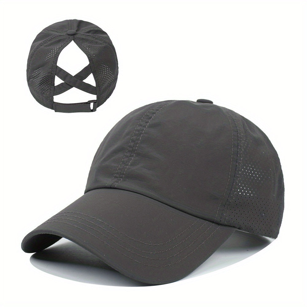 Czapka na Kucyk Unisex - Szybkoschnąca - Regulowana
