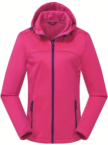 Kurtka softshell damska z polarową podszewką i kapturem