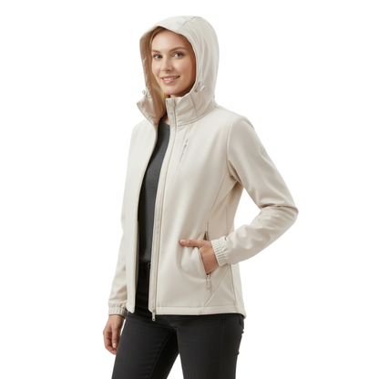 Kurtka jesienna damska softshell z polarową podszewką