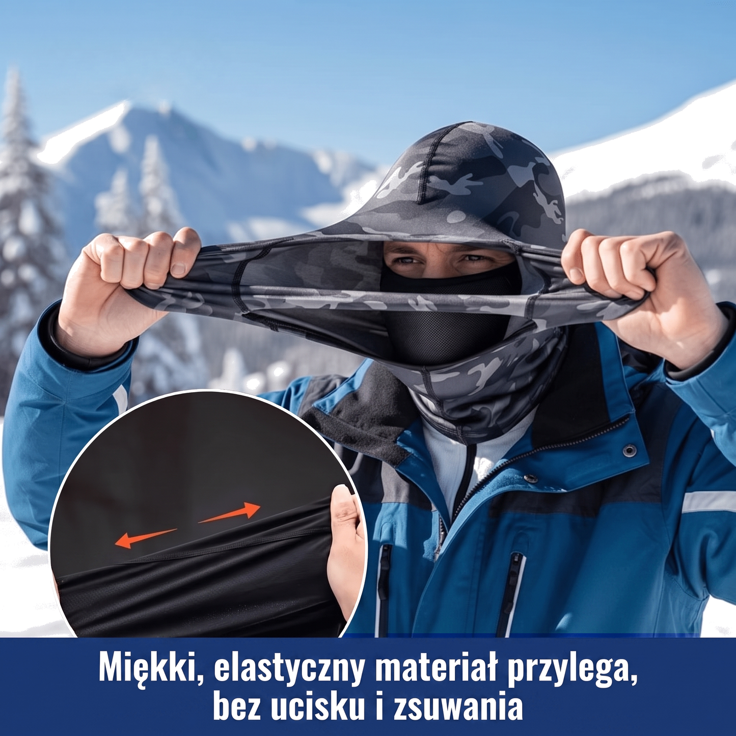 Wiatroszczelna kominiarka z polarowym futrem na rower i motocykl