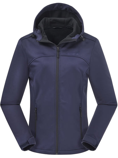 Kurtka softshell damska z polarową podszewką i kapturem