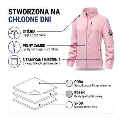 Polar damski ze stójką — lekko elastyczny flis