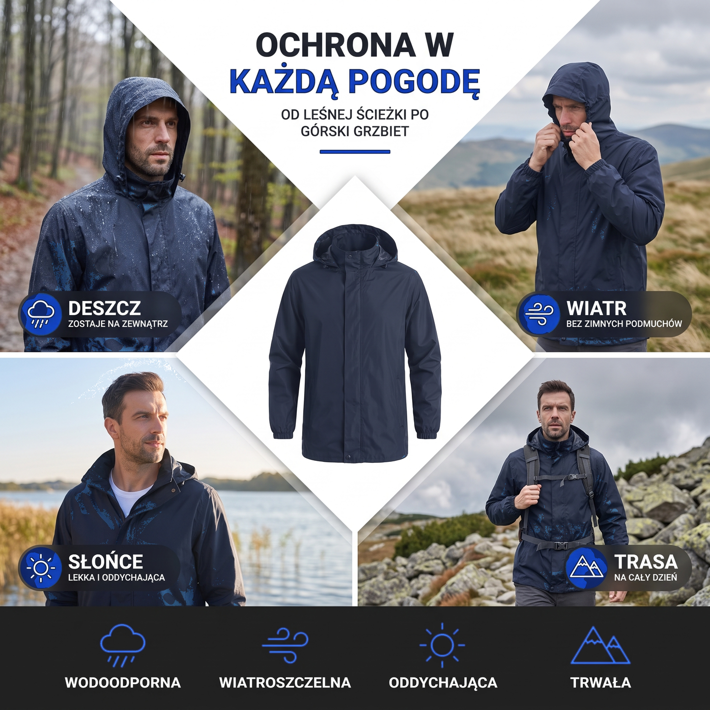 Kurtka przeciwdeszczowa męska - ochrona w każdą pogodę
