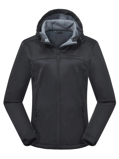Kurtka softshell damska z polarową podszewką i kapturem