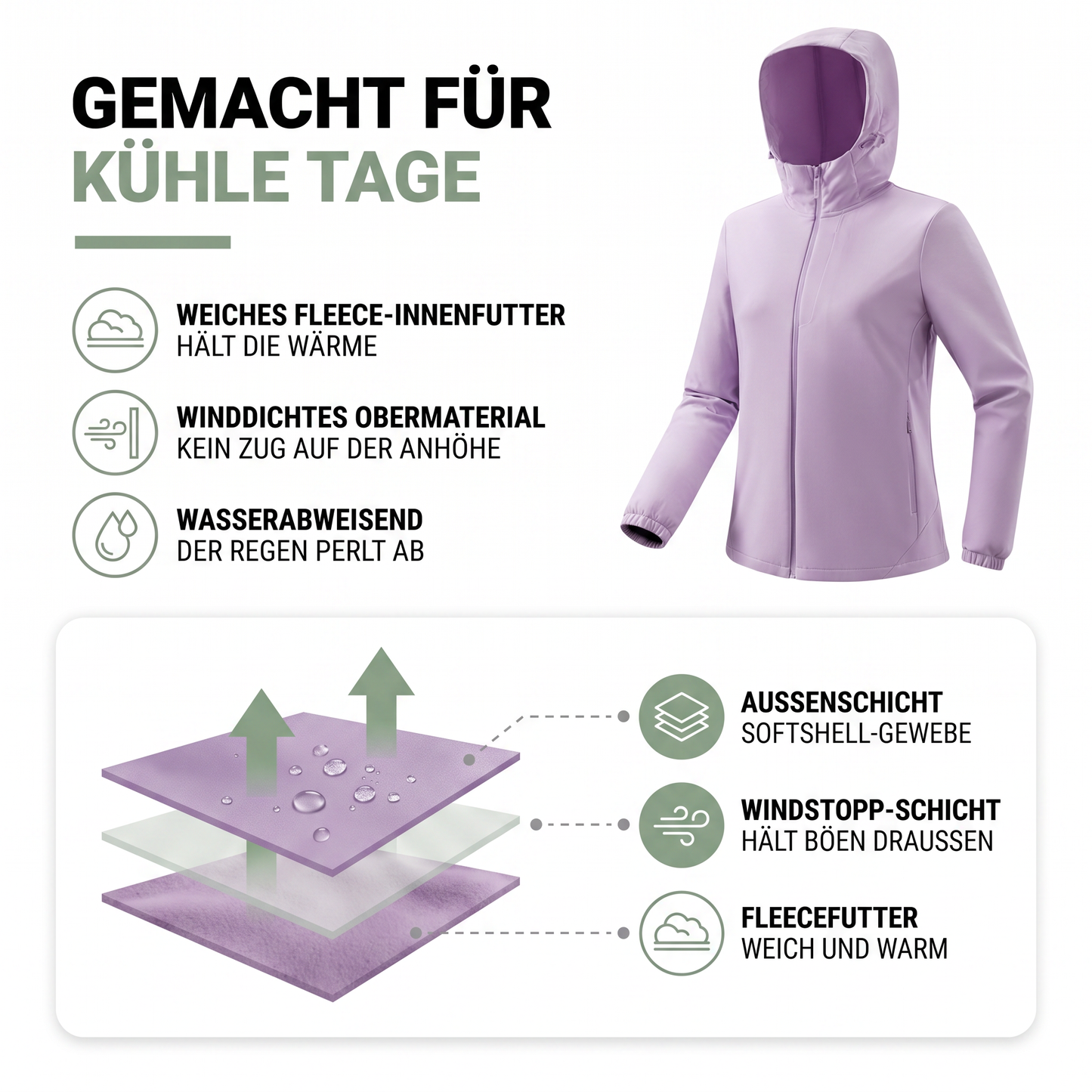 Kurtka jesienna damska softshell z polarową podszewką