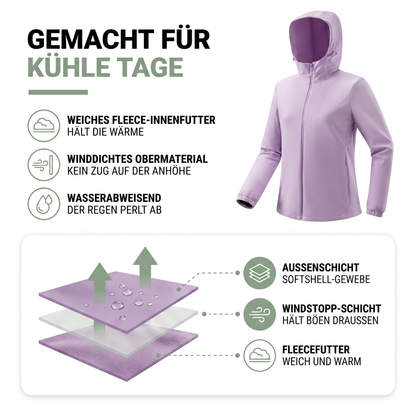 Kurtka jesienna damska softshell z polarową podszewką