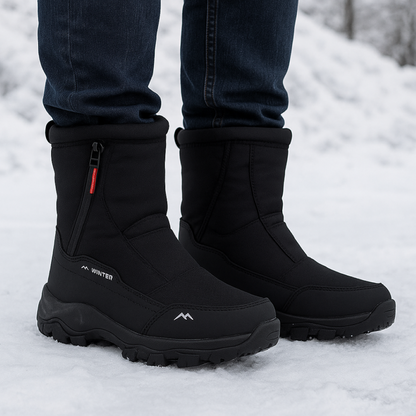 Buty zimowe damskie - Wodoodporne z tkaniny Oxford - Ocieplane
