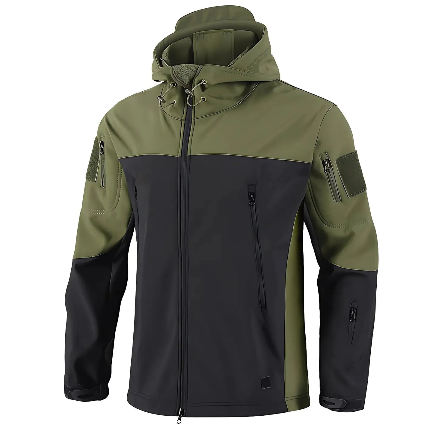 Kurtka softshell męska z polarową podszewką i taktycznym kapturem