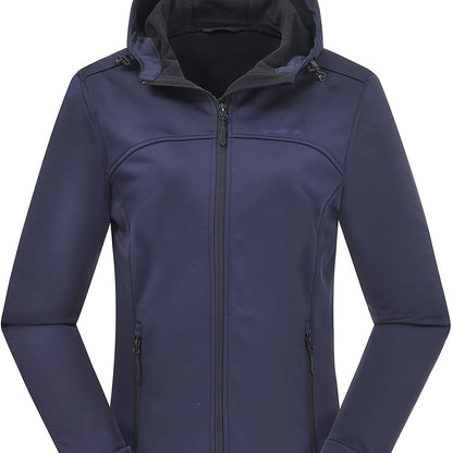 Kurtka softshell damska z polarową podszewką i kapturem