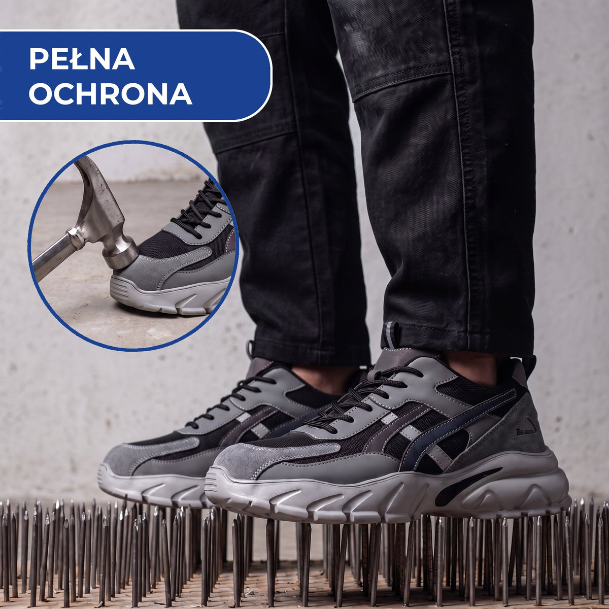 Lekkie buty robocze męskie z oddychającą siatką